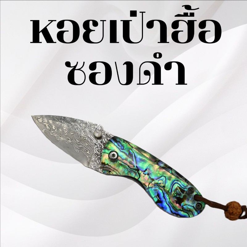 มีดพับหอยเป่าฮื้อ ซองดำ